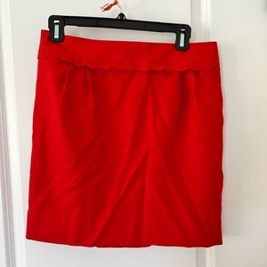 J. Crew Red Wool Mini Skirt Size 6